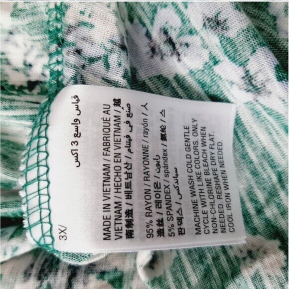 STYLE & CO. New - Green Floral Front Knot Long Sleeve Top  Sz 3X - Picture 8 of 8